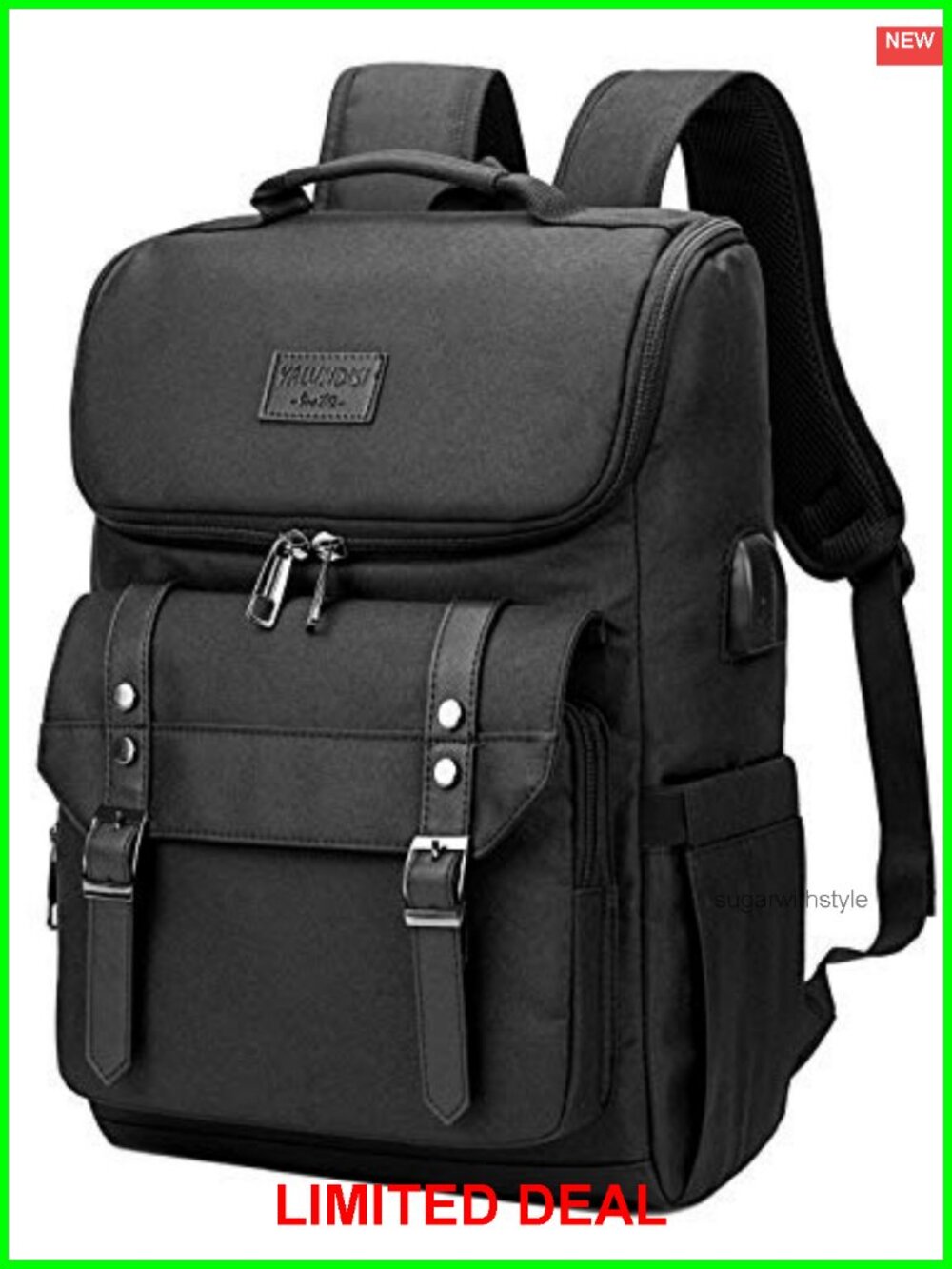 USB Charging Travel Laptop Backpack Nylon Fits 15.6 Inch